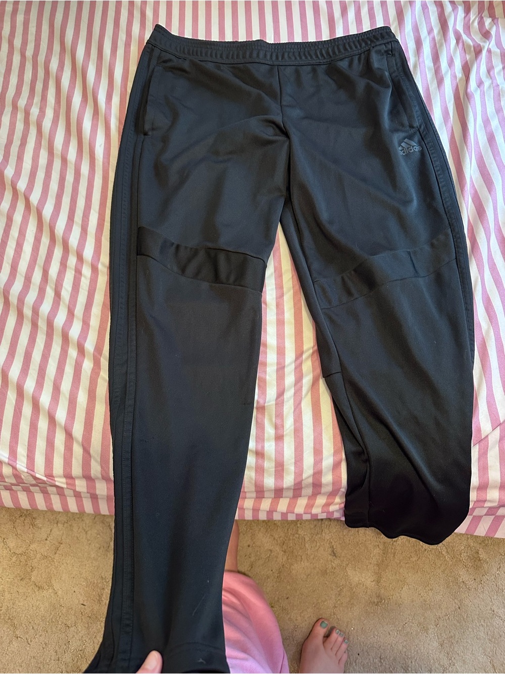 adidas Black Performance Track Pants with Elastic Waist